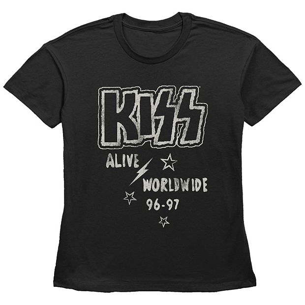 Juniors' KISS Alive Worldwide 96-97 Sketch Graphic Tee