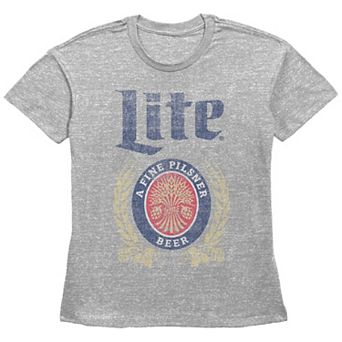 Juniors' Miller Lite A Fine Pilsner Beer Crest Graphic Tee