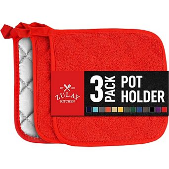 Zulay Kitchen Heat Resistant Cotton Kitchen Pot Holders