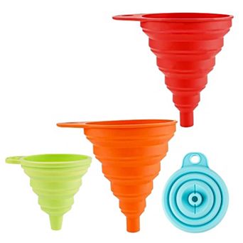 Zulay Kitchen Flexible Foldable Kitchen Silicone Funnel for Transferring Liquids & Filling Bottles