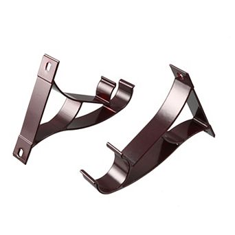 2 pc 1" Dia Drapery Curtain Rod Metal Wall Mount Bracket 3.7" x 3"