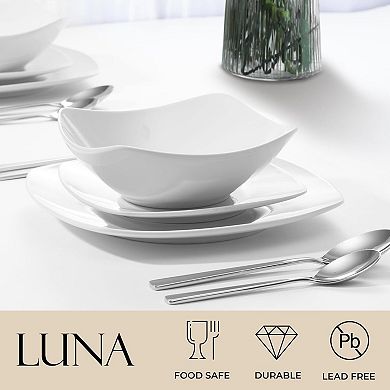 Zulay Kitchen Luna 16 Piece Dinnerware Set