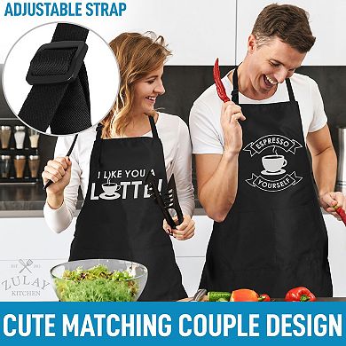 Zulay Kitchen 2-Pack Funny Aprons for Men and Women