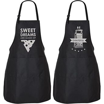 Zulay Kitchen 2-Pack Funny Aprons for Men and Women