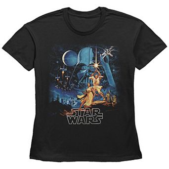 Juniors' Star Wars A New Hope Faded Vintage Poster Graphic Tee