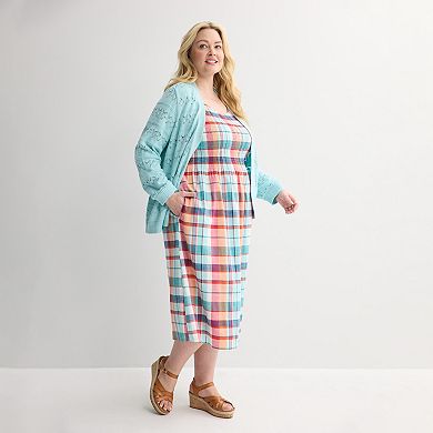Plus Size Croft & Barrow® Print Challis Midi Dress