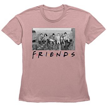 Juniors' Friends Title Logo Group Skyline Portrait Graphic Tee