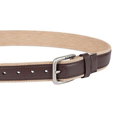Men's Columbia Casual Fabric Belt with Leather Overlay, Regular and Big & Tall Sizes