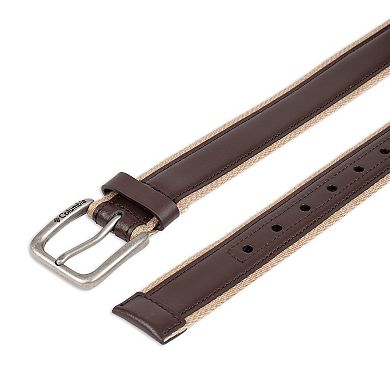 Men's Columbia Casual Fabric Belt with Leather Overlay, Regular and Big & Tall Sizes