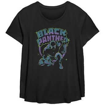 Missy Plus Size Marvel Black Panther Retro Scoop Hem Tee
