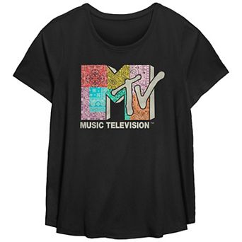 Juniors' Plus Size MTV Bandana Logo Graphic Tee