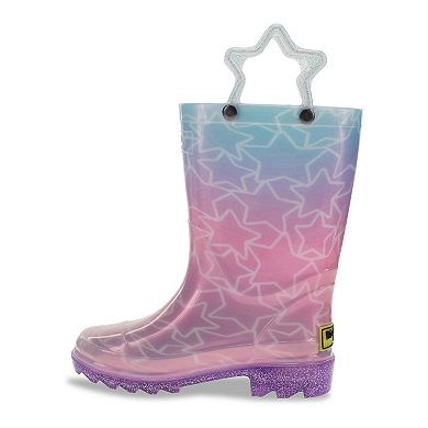Western Chief Glitter Stars Toddler Girls' Light-Up Rain Boots
