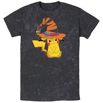 Men's Pokémon Pikachu Witch Costume Hat Mineral Wash Tee