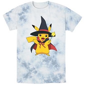 Men's Pokémon Pikachu Witches Hat Star Wand Bombard Wash Tee