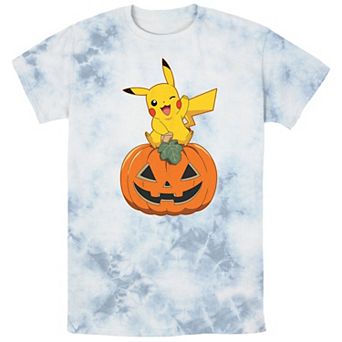 Men's Pokémon Pikachu Sitting On Pumpkin Bombard Wash Tee