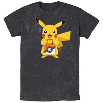 Men's Pokémon Pikachu Treat Pokeball Bag Mineral Wash Tee