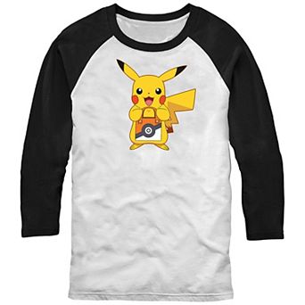 Men's Pokémon Pikachu Treat Pokeball Bag Raglan Tee