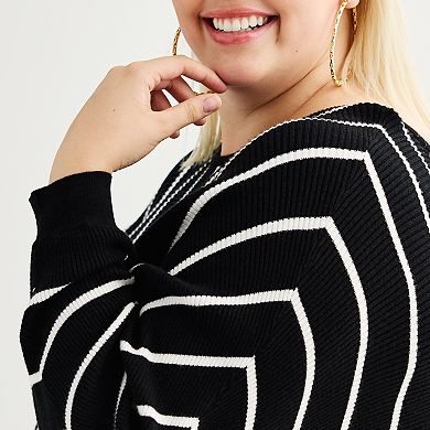 Plus Size Philosophy Boatneck Ottoman Pullover