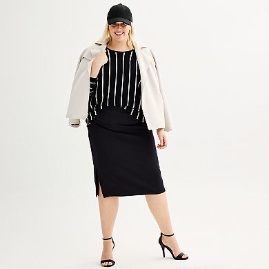 Plus Size Philosophy Boatneck Ottoman Pullover