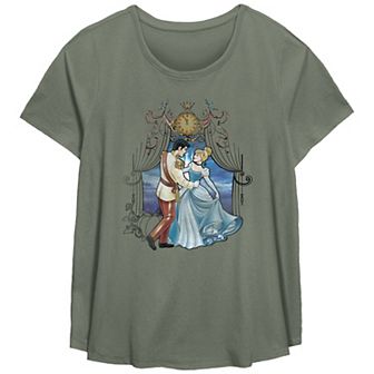 Disney's Cinderella Missy Plus Size Dancing With Prince Charming Scoop Hem Tee