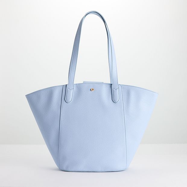 Lauren Conrad Blue Leather Tote authentic Bag