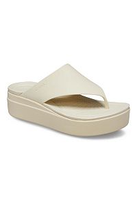 Image of Crocs Women's Brooklyn Flip Low Wedge Sandals, Size: 6, Brown