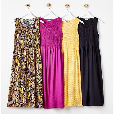 croft & barrow casual dresses Women's Croft & Barrow® Smocked Swing Midi Dress