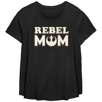 Plus Size Star Wars Mother's Day Rebel Mom Scoop Hem Tee