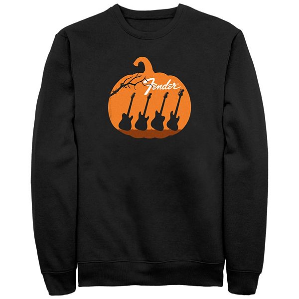 Men's Fender Halloween Pumpkin Guitars Silhouette Sweatshirt