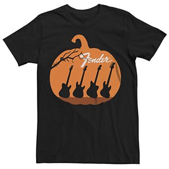 Men's Fender Halloween Pumpkin Guitars Silhouette Tee