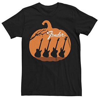 Men's Fender Halloween Pumpkin Guitars Silhouette Tee