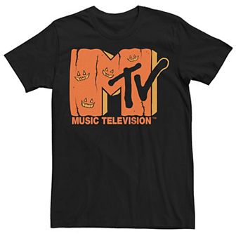 Men's MTV Music Television Halloween Jack-o'-lantern Logo Tee