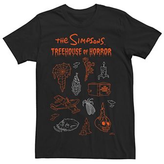 Men's The Simpsons Halloween Treehouse of Horror Icon Jumble Tee