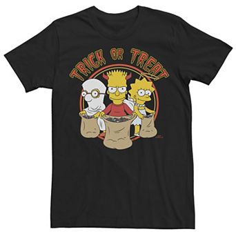 Men's The Simpsons Halloween Milhouse Bart Lisa Trick or Treat Costumes Tee