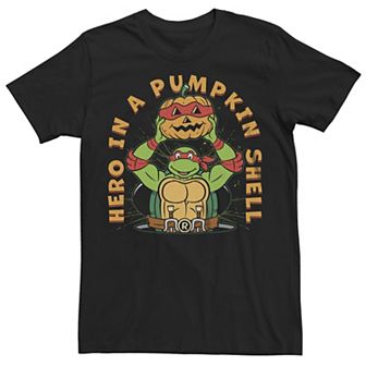 Men's Teenage Mutant Ninja Turtles Halloween Raphael Hero in a Pumpkin Shell Graphic Tee