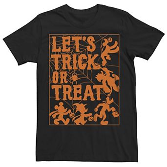 Disney's Mickey Classic Halloween Let's Trick Or Treat Silhouette Men's Tee
