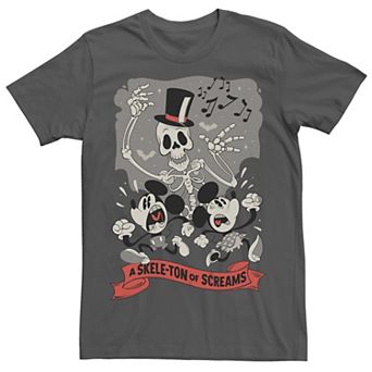 Disney's Mickey Mouse Men's Classic Halloween Minnie Mouse A Skeleton of Screams Tee
