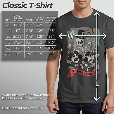 Disney's Mickey Mouse Men's Classic Halloween Minnie Mouse A Skeleton of Screams Tee