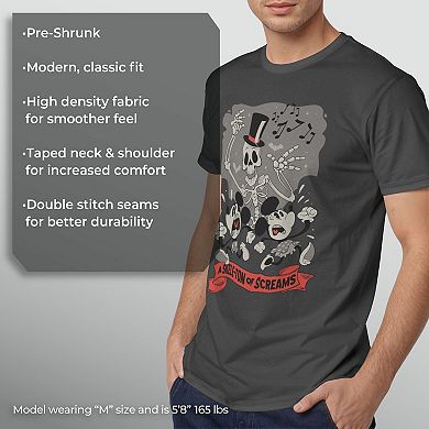 Disney's Mickey Mouse Men's Classic Halloween Minnie Mouse A Skeleton of Screams Tee