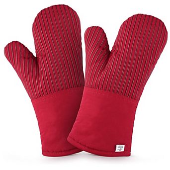 Zulay Kitchen Flexible Cotton Lined with Heat Resistant Silicone Oven Mitts