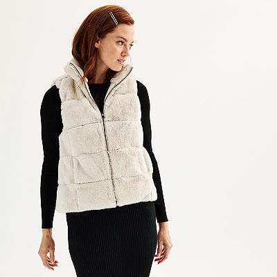 Kohls faux fur vest outlet
