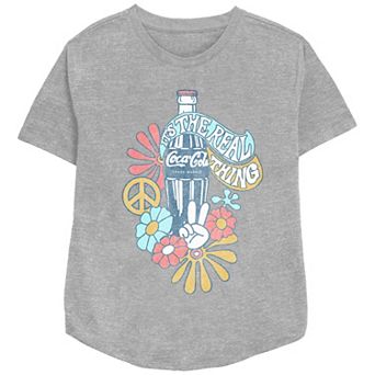 Women's Coca-Cola Vintage Retro Flowers It's The Real Thing Relaxed Fit Graphic Tee