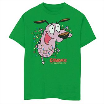 Boys 8-20 Courage the Dog Christmas Lights Graphic Tee