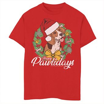 Boys 8-20 A Dog's Purpose Christmas Happy Pawlidays Beagle Wreath Graphic Tee