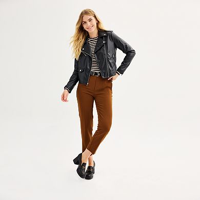 Women's Nine West Faux-Leather Moto Jacket