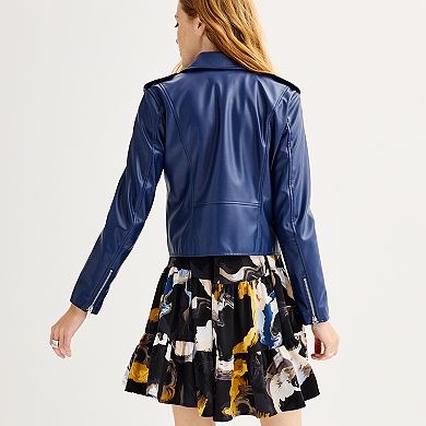 Women's Nine West Faux-Leather Moto Jacket