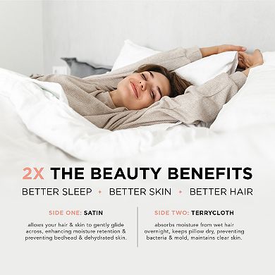 SHINE Wet/Dry 2-in-1 Satin Pillowcase