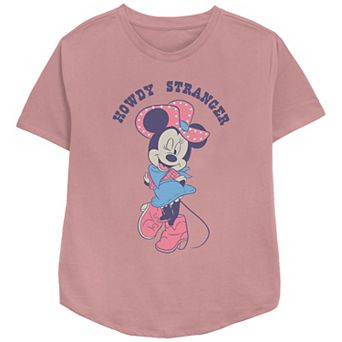 Disney's Minnie Mouse Women's Howdy Stranger Cowgirl Relaxed Fit Graphic Tee