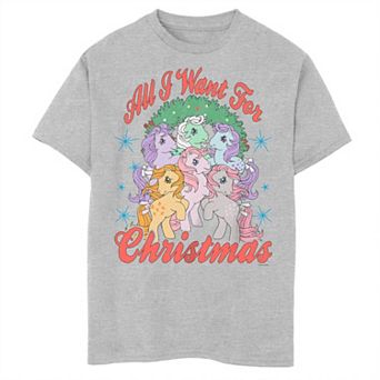 Boys 8-20 My Little Pony Christmas All I Want Retro Group Shot Graphic Tee