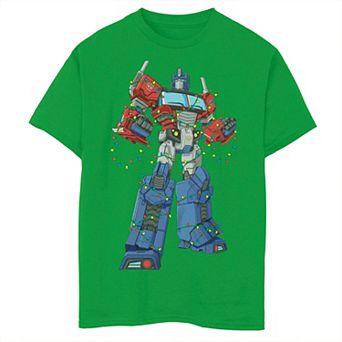 Boys 8-20 Transformers Optimus Prime Christmas Lights Graphic Tee